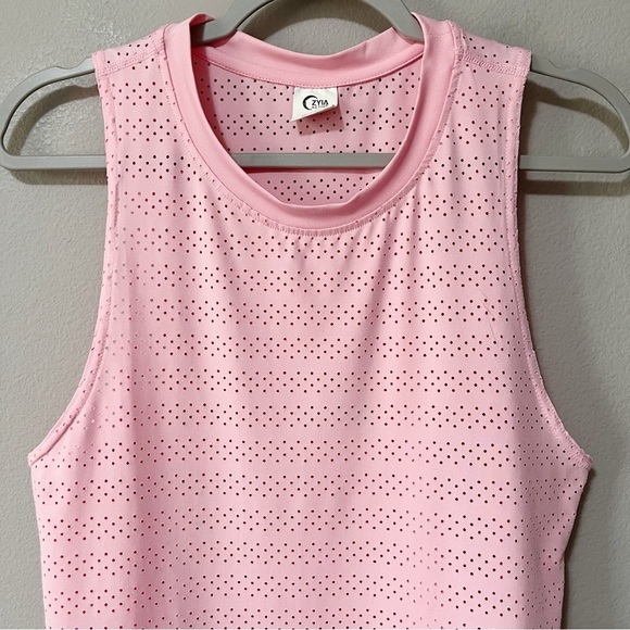 ZYIA Active Pink Blossom Mesh Chill Tank Top Women's Size Small Gym Running - Picture 4 of 9